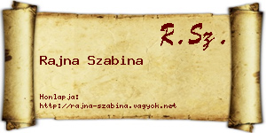 Rajna Szabina névjegykártya
